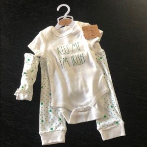 Rae Dunn Kiss Me I'm Irish Baby Matching Set